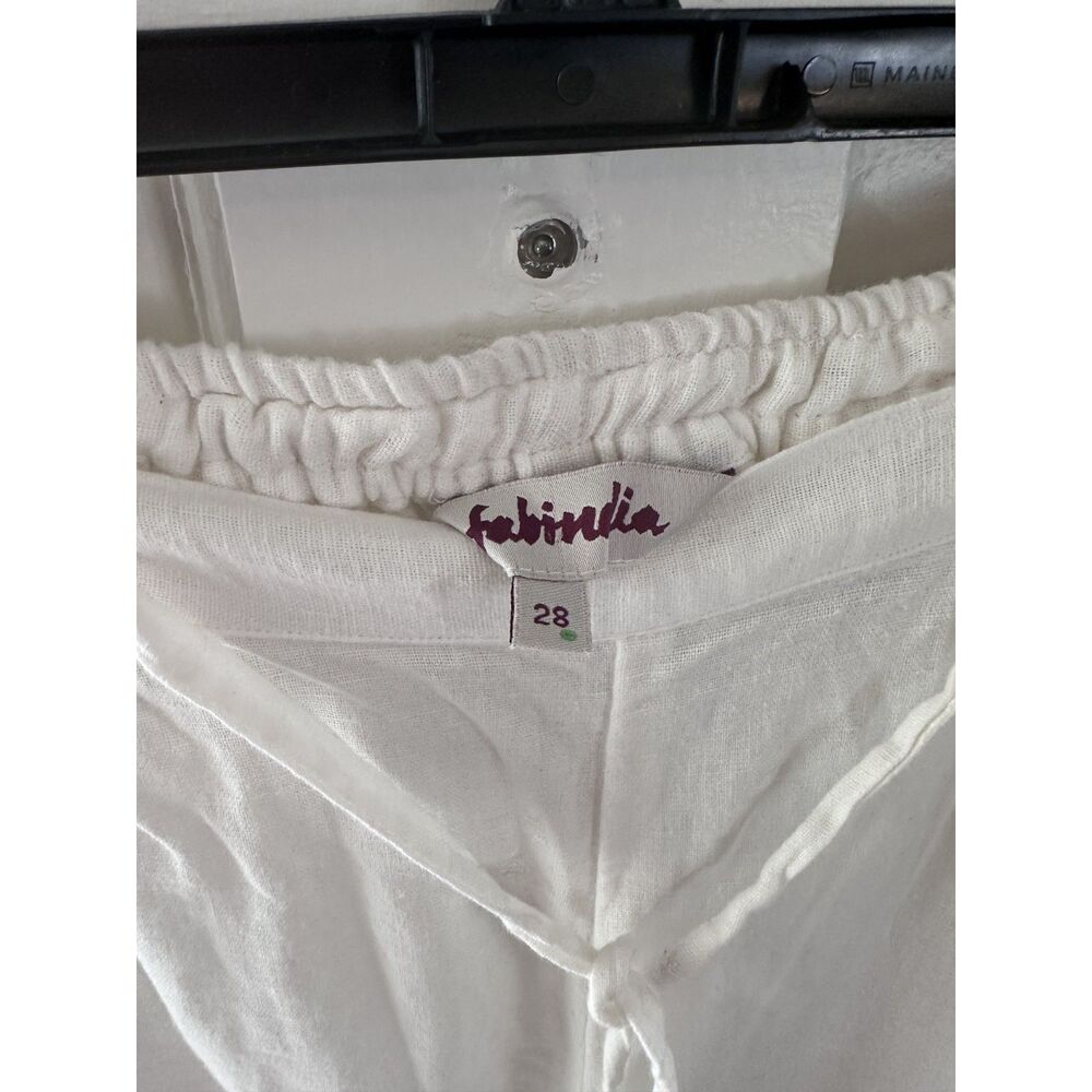 Fabindia 28 100% cotton pants white